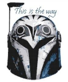 Mandalorian Cross Stitch, Cross Stitch Star, Star Wars Pattern, Starwars Mandalorian, Bo Katan, Star Wars 7, Cross Stitch Designs, Digital Download Etsy, Stitch Patterns