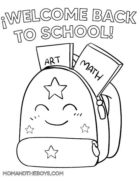 Free Printable Back to School Coloring Pages for Preschoolers Welcome To School Drawing, Back To School Drawings Easy, Welcome Back To School Coloring Pages, August Coloring Pages Free Printable, Welcome Back To School Drawing, Welcome Back To School Activities, Creative Classroom Decor, Outline Sketches, School Bulletin Board Ideas