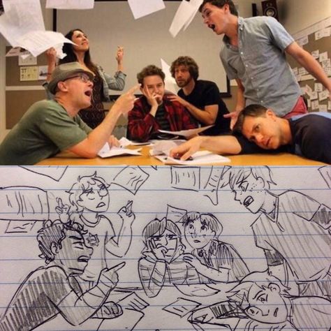 Draw the squad. Alex hirsch, what goes on in there? Drawing Poses Friends, Drawing Poses Two People, Two People Friends, Poses Two People, Poses Friends, Funny Poses, Draw The Squad, Drawing Prompt, 웃긴 사진