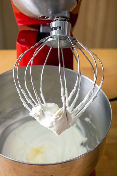 How to fix whipped cream | King Arthur Flour: If you’ve ever overbeaten whipped cream, you’re not alone. It only takes a few seconds of excess mixing to turn fluffy whipped cream into a dense, clumpy mess. The good news? You can learn how to fix whipped cream and save a broken batch in no time at all. Perfect Whipped Cream, Vegan Meringue, Cheesecake In A Jar, Baking School, Mango Cheesecake, Making Butter, Making Whipped Cream, Cheesecake Mousse, Buttermilk Recipes