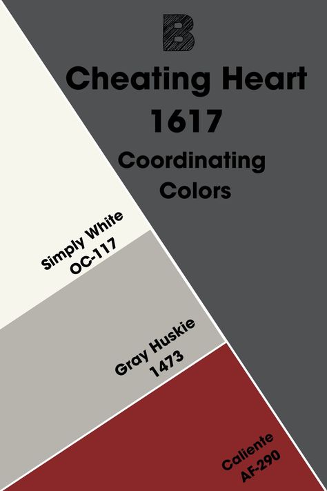 These colors perform brilliantly when paired alongside Benjamin Moore Cheating Heart as they share one or more undertones in common. The idea behind coordinating colors is to create a palette that portrays balance, skill, and a perfect understanding of your anchor color’s setup. Split Complementary, Autumn Room, Monochromatic Color Scheme, Warm And Cool Colors, Benjamin Moore Paint, Paint Colors Benjamin Moore, Simply White, Best Paint Colors, Benjamin Moore