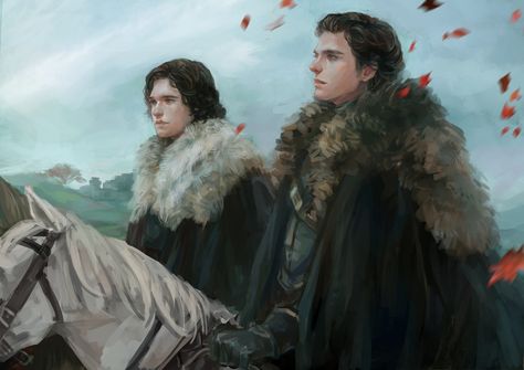 Robb stark Jon Snow by aprilis420 on DeviantArt Robb Stark Art, Robb Stark Fanart, Jon And Arya, Jon Snow Art, Robb Stark, Dragon House, Got Dragons, Asoiaf Art, King In The North