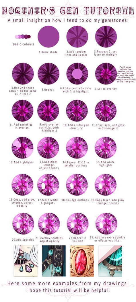 Gemstone/Jewel Tutorial by Noqimir Support the artist and buy them a coffee! How To Draw Gems Digital, Coloring Jewels Tutorial, Gemstone Tutorial Drawing, Jewel Digital Art Tutorial, Diamond Digital Art Tutorial, How To Paint Jewels, Anime Crystal Eyes Tutorial, Procreate Gem Tutorial, Gem Art Tutorial