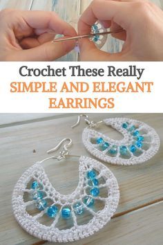 Lace Earrings Crochet Pattern, Wire Crochet Earrings, Crochet Earrings With Beads, Diy Lace Earrings, Crochet Leaf, Crocheted Jewelry, Bling Things, Crochet Jewlery, Earrings Crochet