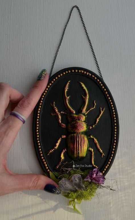 Witchy Bathroom, Gothic Bathroom Ideas, Gothic Diy, Oddities Decor, Curiosity Cabinet, The Beetle, Crystal Garden, Magic Women, Stag Beetle