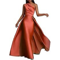 Stunning Dresses Evening, Formal Dresses Long Elegant Evening Gowns Classy Simple, Burnt Orange Wedding Guest Dress, Formal Gala Dresses Classy, Formal Attire Women Parties, Burnt Orange Formal Dress, Elegant Dresses Cocktail, One Shoulder Formal Dresses, Couple Inspiration