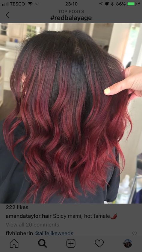 Dark Red Mid Length Hair, Red Hair Dark Roots Short, Medium Length Dark Red Hair, Dark Red Shoulder Length Hair, Burgundy Hair With Dark Roots, Red Hair Dark Roots, Shadow Roots Hair, Long Hair Diy, Medium Length Brown Hair