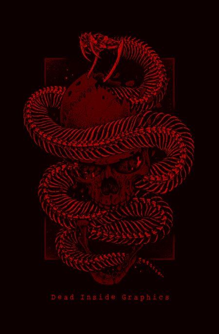 Red And Black Dark Aesthetic, Red Snake Wallpaper, Aesthetic Backgrounds Horizontal, Snake Picture, Aesthetic Skull, Skull And Snake, Snake Painting, Floral Fabric Design, Red Aesthetic Grunge