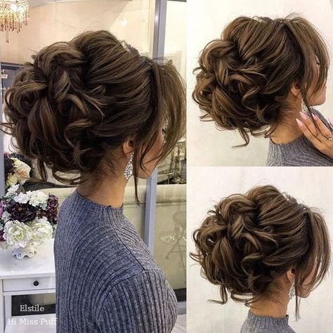 Long Wedding Hairstyles from Elstile ／ http://www.himisspuff.com/long-wedding-hairstyles-from-elstile/10/ Sanggul Modern, Messy Hair Updo, Updo Wedding, Messy Updo, Ball Hairstyles, Wedding Hair Inspiration, Penteado Cabelo Curto, Wedding Hairstyle, Fancy Hairstyles