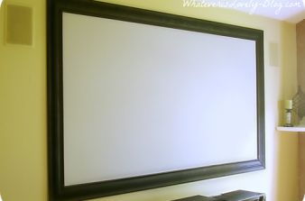 Our DIY home theater features a projector TV and our framed out screen… :: Hometalk Projector Screen Ideas, Diy Home Theater, Home Theater Screens, Projector Wall, Theatre Diy, Diy Projector, Home Cinema Projector, Projector Tv, Theater Furniture