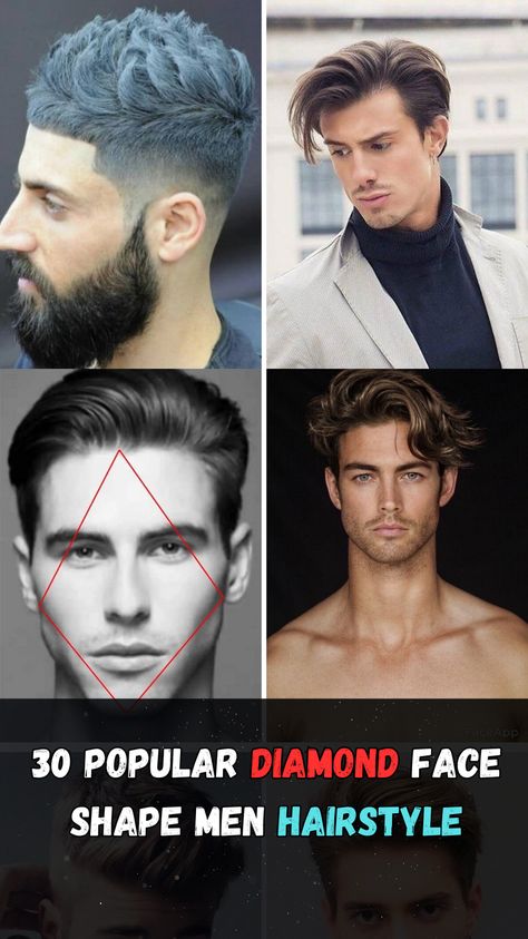 Discover 30 trendy hairstyles tailored for diamond face shapes in men. Whether you prefer a classic cut or a modern twist, find the perfect hairstyle to enhance your features. From textured crops to slicked-back styles, explore these popular looks for a fresh new vibe. Elevate your grooming game and embrace your unique facial structure with confidence! #DiamondFaceShape #MenHairstyle #TrendyHaircuts #GroomingInspiration Haircuts For Diamond Face Shape Men, Haïr Cut For Diamond Face, Haircut For Diamond Face Shape Men, Diamond Shape Haircut, Best Haircut For Diamond Face, Best Haircuts For Diamond Face Shape, How To Find Your Face Shape, Diamond Shape Face Hairstyles, Guys Pictures Instagram