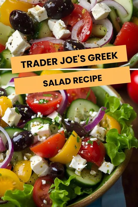 Trader Joe’s Greek Salad Recipe – Hungarian Chef Trader Joes Salad, Hummus Dressing, Hummus Salad, Greek Salad Recipe, Crunchy Vegetables, Creamy Hummus, Joe Recipe, Salad Dressing Recipes Homemade, Greek Salad Recipes