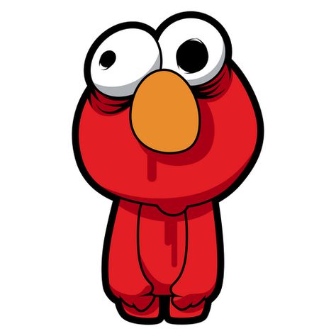 Elmo is a fluffy red monster with an orange nose and big eyes, which has a funny laugh. Usually, Elmo is cheerful and positive, but today something is wrong with him. Maybe he turned into a slow... Red Characters Cartoon, Red Cartoon Characters, Orange Drawings, Asylum Patient, Elmo Christmas, Red Characters, Red Graffiti, Easy Graffiti, Red Monster