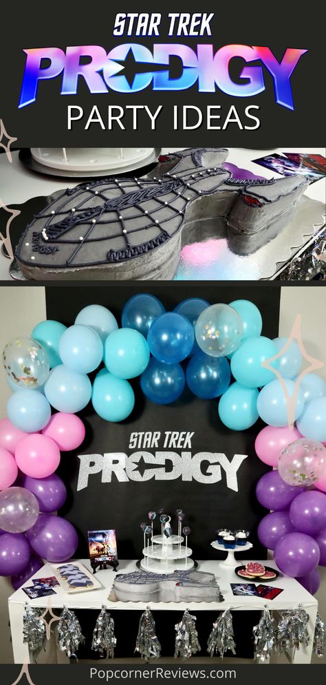 Star Trek: Prodigy Party Planning Guide Star Trek Baby Shower Ideas, Star Trek Themed Party, Star Trek Party Ideas, Uss Protostar, Galaxy Cake Pops, Star Trek Baby, Star Trek Prodigy, Star Trek Birthday, Star Trek Party