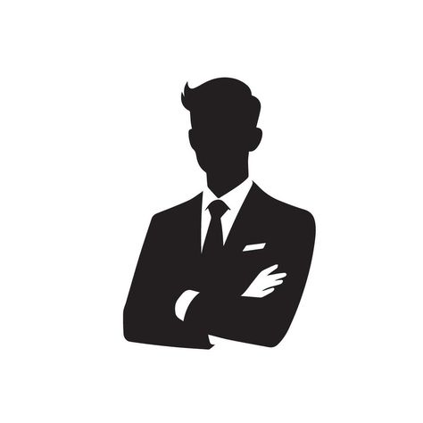 Titos Logo, Man With Suit, Standing Illustration, Editing Assets, Mouth Animation, Man Silhouette, Vector Animation, Illustration Business, Men Logo