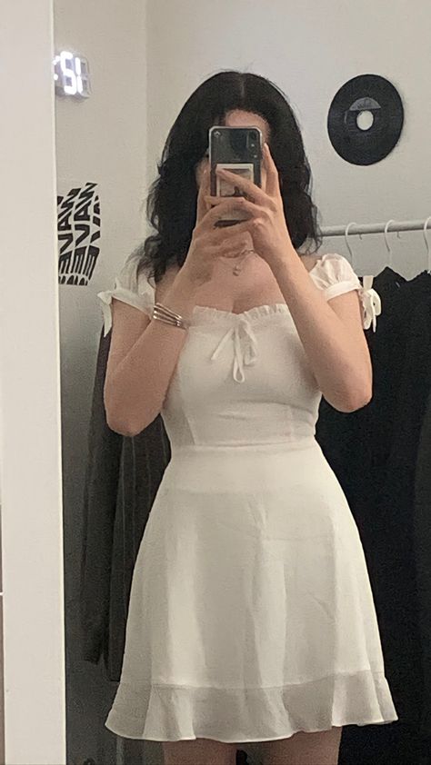 Coquette Short Dress, Acubi Dress Formal, Short White Vintage Dress, White Short Dress Aesthetic, Formal Dresses Korean, Short White Dress Outfit, Confirmation Outfit, Dress Korean Style Formal, Acubi Dress