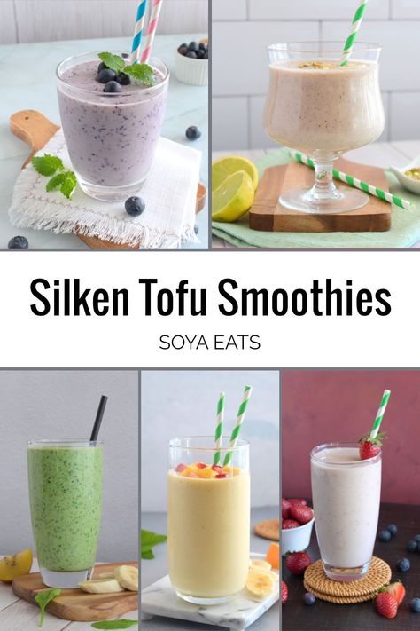 Silken Tofu Protein Shake, Tofu In Smoothies, Tofu Smoothie Recipes Silken, Smoothies With Tofu, Silken Tofu Smoothie Recipes, Silken Tofu Recipes Breakfast, Soft Silken Tofu Recipes, Tofu Smoothie Recipes, Silken Tofu Breakfast