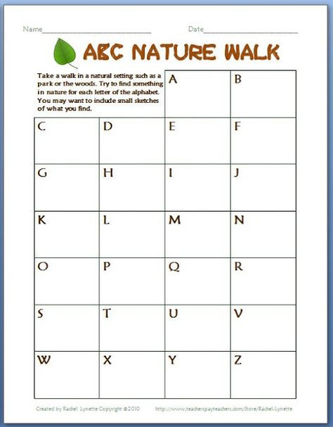 Classroom Freebies: ABC Nature Walk - Perfect for Earth Day! Homeschool Summer, Abc Countdown, Slow Summer, Reading Buddies, Simple Science, Classroom Freebies, Earth Day Activities, Theme Nature, Science Ideas