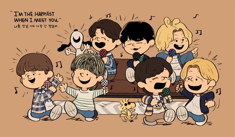 RX on Twitter: ""I'm the happiest when I meet you♪" #btsfanart… " Draw Smile, Bts Header, When I Met You, Snoopy Wallpaper, Boy Photography Poses, Chibi Drawings, Bts Aesthetic Pictures, Bts Drawings, Bts Chibi