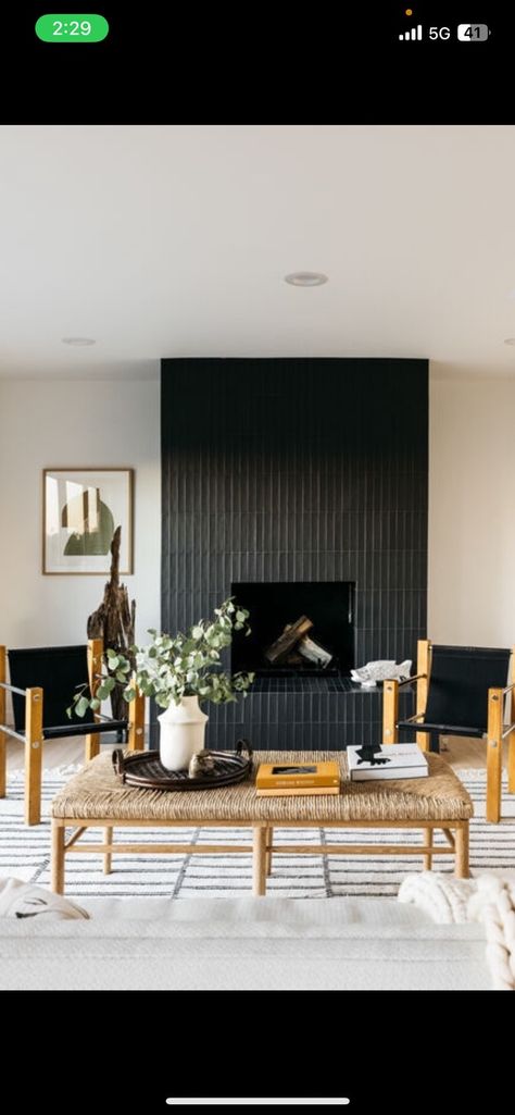 1960s Fireplace Mid Century, Mid Century Modern Gas Fireplace, Mid Century Modern Fireplace Ideas, Mcm Basement, Midcentury Fireplace, Midcentury Modern Fireplace, Mid Century Fireplace Makeover, Modern Stone Fireplace, Mid Century Modern Fireplace