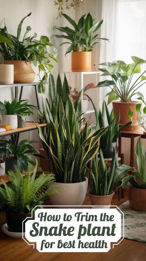 Want your snake plant nice and healthy? Then you need to learn how to trim it! And this guide will help you take care of your beautiful snake plant for years to come. Decorating With Snake Plants, Snake Plant Decor Ideas, Mother In Law Plant, Apartment Cat, Snake Plant Decor, Snake Plant Indoor, Snake Plant Care, Sharp Scissors, Snake Plants