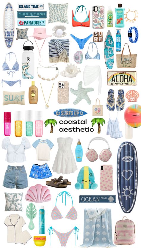 Cute Easy Outfits For School, Surf Room Decor, Birthday Haul, Beach Room Decor, Summer Necessities, Surf Room, Coconut Dream, Coastal Aesthetic, Preppy Summer Outfits