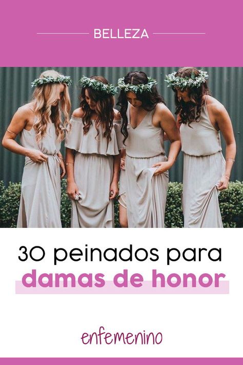 Los mejores peinados para las damas de honor. #boda #wedding #invitada Boda Wedding, Wedding Hairstyle, Bridesmaid Dresses, Drama, Wedding Dress, Hair Styles, Hair, Christmas