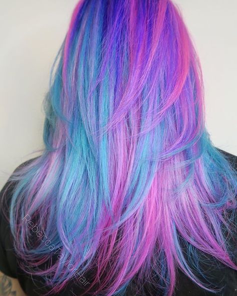 Bisexual Hair, Bubble Hair, Princess Hairstyle, Purple Ombre Hair, Cute Hair Colors, Ombre Hair Blonde, Hair Color Crazy, Bright Hair, Unicorn Hair