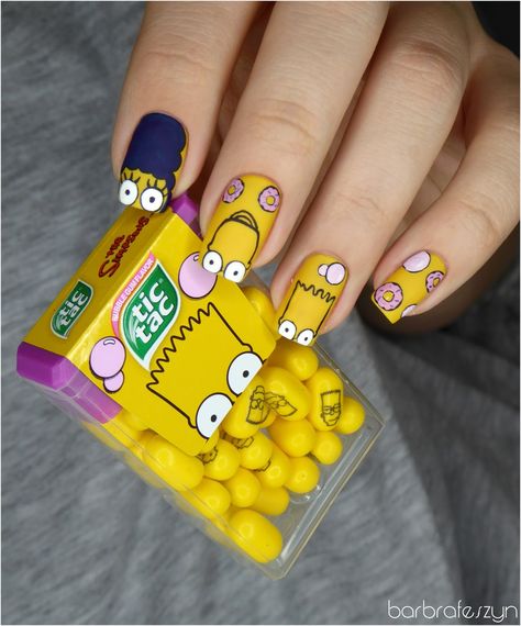 The Simpsons Nails, Simpsons Nails, Toy Story Nails, Harry Potter Nails, Disney Inspired Nails, Quartz Nails, Asian Nails, Gel Nail Art Designs, Nail Time