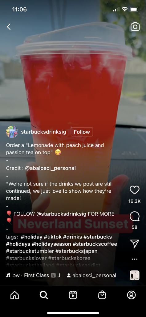 Peach Tea Starbucks, Passion Tea Starbucks, Tea Starbucks, Starbucks Thailand, Passion Tea, Starbucks Secret, Starbucks Lovers, Starbucks Secret Menu, Starbucks Drinks Recipes