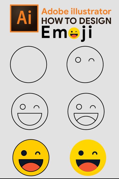 Learn Adobe illustrator and design Emoji Adobe Illustrator Lessons, Tutorial Graphic Design, Learn Adobe Illustrator, Make Emoji, Learning Adobe Illustrator, Adobe Illustration, Adobe Illustrator Tutorial, Emoji Design, Adobe Illustrator Tutorials