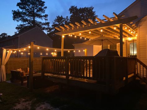 Curtains Pergola, Patio Extension, Pergola Deck, Patio Canopy, Deck With Pergola, Stamped Concrete, Outdoor Curtains, Canopy Lights, Deck Patio