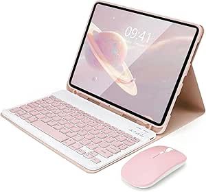 SOPPY Keyboard Case for iPad with Mouse, Compatible for iPad Air 6th (M2) 11" 2024, iPad Air 5th, iPad Air 4th, iPad Pro 11 inch 2018-2022, Detachable Keyboard Case, Built-in Pencil Slot - Pink - US Ipad Case With Keyboard, Ipad Keyboard Case, Obx Dr, Ipad Pro 11 Inch, Keyboard Case, Case For Ipad, Ipad Keyboard, Christmas Wishlist, Ipad Air