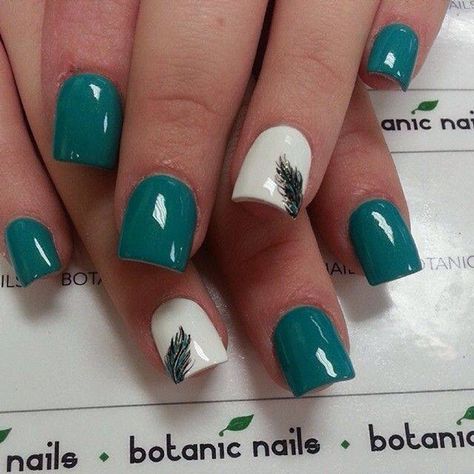 Peacock Nails, Feather Nail Art, Botanic Nails, Feather Nails, Turquoise Nails, Trendy Nail Art, Fabulous Nails, Fancy Nails, Creative Nails