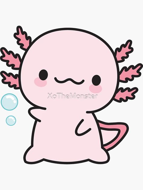 Kawaii Axolotl Drawing, Dibujos Sencillos Aesthetic, Axolotl Cute, Kawaii Disney, Cute Sketches, Stickers Kawaii, Easy Doodles Drawings, Book Markers, Cartoon Faces