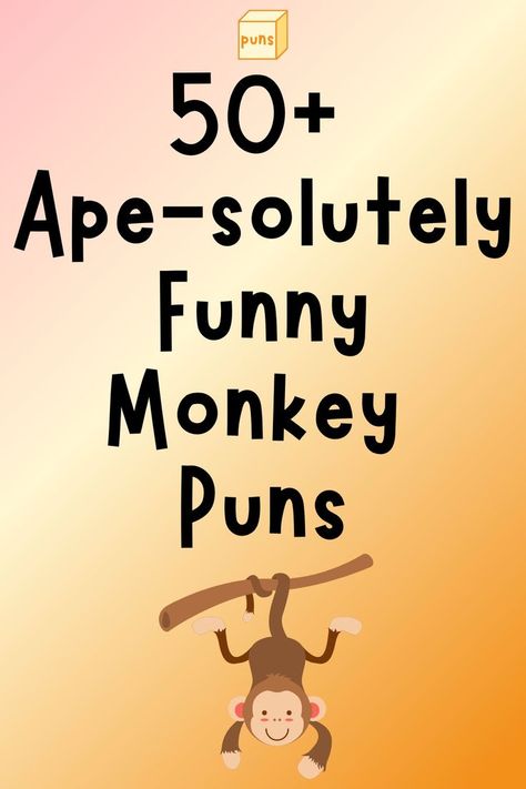 Monkeys are a large and diverse group of mammals. Read the funniest monkey puns that’ll make you laugh until you go ooh ooh ah ah. Monkey Puns, Funny Monkey, Monkeys Funny, Pick Up Lines, Funny Puns, Monkeys, Puns, Mammals, Make It Yourself