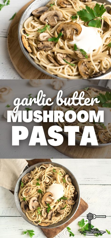 Butter Mushroom Pasta, Garlic Mushroom Pasta, Spaghetti Pasta Recipe, Mushroom Spaghetti, Easy Garlic Butter, Clam Sauce Linguine, Mushroom Garlic, Garlic Butter Pasta, Mushroom Side Dishes