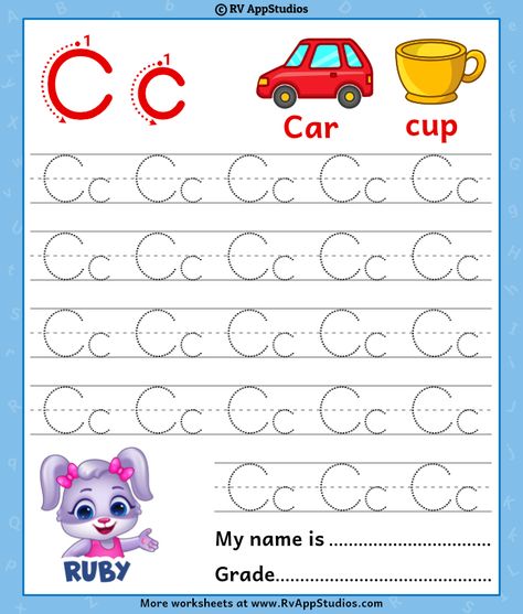 Alphabet Letter Cc Tracing Letter Cc Activities For Preschool, Preschool Building Activities, English Alphabet Pronunciation, Free Printable Preschool Worksheets, Preschool Building, Cc Letter, Letter Tracing Printables, Pronunciation English, Letter Tracing Worksheets