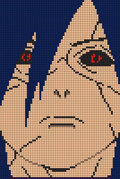 Anime Pixel Art Naruto, Alpha Pattern Naruto, Anime Tapestry Crochet Patterns, Anime Crochet, Intarsia Crochet, Anime Logo, Anime Pixel, Naruto Shippudden, Perler Ideas