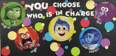 Bulletin board idea Inside Out Bulletin Board Ideas, Inside Out Bulletin Board, Movie Bulletin Boards, Elementary Guidance Lessons, School Counseling Activities, Guidance Lessons, Identity Development, Counseling Activities, Teacher Appreciation Week