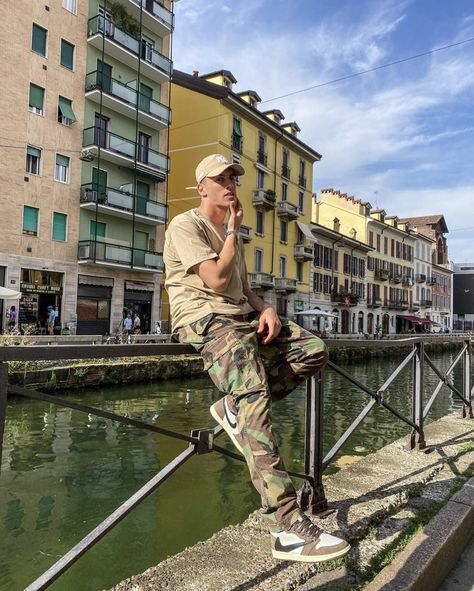 Mens Camo Cargo Pants Outfit, Camo Vest Outfits Men, How To Style Camo Pants Men, Men Army Outfit, Camouflage Outfits Men, Army Pants Outfit Men, Camo Cargo Pants Outfit Men, Camouflage Pants Outfit Men, Camo Pants Outfit Men Streetwear