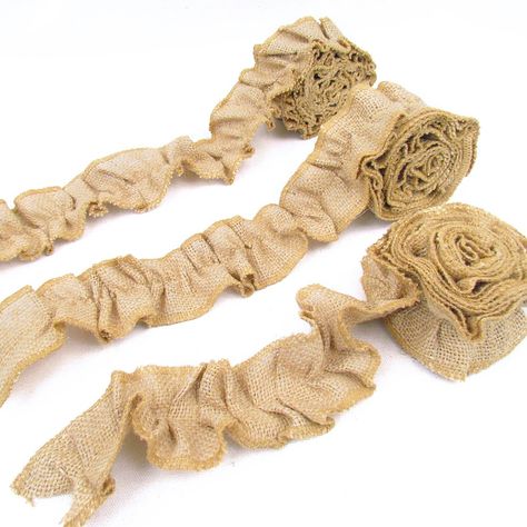 PRICES MAY VARY. Size of the ribbon is 2 inches x 48 inches. You will receive three rolls totaling 12 feet in length. Embellish your shabby style crafts with this softly pleated jute burlap ribbon. Ruffled burlap will add a soft feminine touch to wedding crafts and projects as well as home decor projects. The pleats along one edge of the ribbon makes it a simple and easy edging to your projects. The edges are stitch/serged so the ribbon will not unravel as you handle it. Embellish your shabby st Burlap Bulletin Boards, Burlap Garland, Christmas Wreaths & Garlands, Pillow Crafts, Ribbon On Christmas Tree, Burlap Crafts, Shabby Style, Soft Feminine, Burlap Fabric