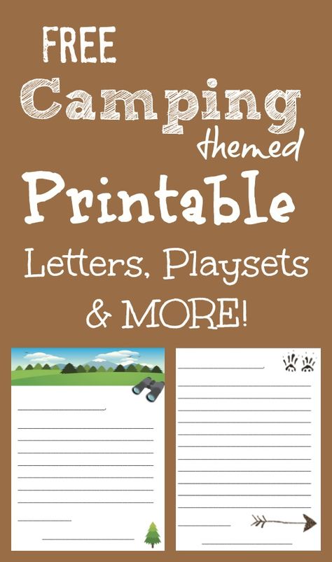 FREE Printable Camping themed Letter templates, play sets, NO SEW play set tutorial links and more! LOVE this travel blog & nature themed ideas and places to road trip! Preschool Camping, Camp Letters, Family Literacy Night, Letters Writing, Camping Theme Classroom, Family Literacy, Camp Activities, Travel Printables, Family Tent Camping