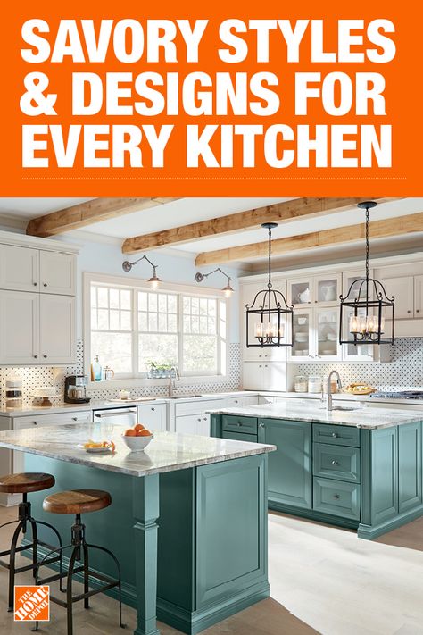 The Home Depot has everything you need for your home improvement projects. Click to learn more and shop available lighting solutions. Cocina Diy, Farmhouse Kitchen Design, Casa Container, Kitchen Cabinet Colors, Kitchen Lighting Fixtures, Kitchen Themes, Kitchen Redo, Kitchen Remodel Small, Updated Kitchen