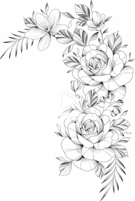 Flower Shoulder Tattoo, Shoulder Sleeve Tattoos, Floral Tattoo Shoulder, Floral Thigh Tattoos, Feminine Tattoo Sleeves, Flower Tattoo Drawings, Muster Tattoos, Flower Tattoo Shoulder, Floral Tattoo Sleeve