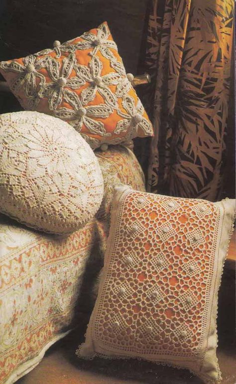 Vintage 1970s Knit & Crochet Pattern -LACE CUSHION COVERS, Boho Shabby Chic, Instant Download Pdf from GrannyTakesATrip 0145 on Etsy, £1.91 Shabby Chic Sofa, Antique Lamp Shades, Shabby Chic Mirror, Shabby Chic Living Room, Shabby Chic Interiors, Lace Knitting Patterns, Shabby Chic Bathroom, Crochet Vintage, Knit Pillow