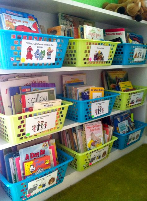 Classroom Libraries, Preschool Library, Classroom Library Organization, Organize Books, Daycare Decor, Teaching Organization, Library Organization, Classroom Organisation, School Room