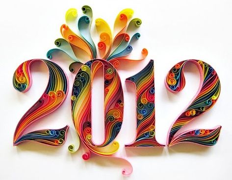 Quilled Numbers for the New Year - Welcome 2012 #quilling #quillednumbers #quilledtypography #sabeenakarnik Quilling Numbers, Quilling Letters, Arte Quilling, Quilled Creations, Quilling Paper Craft, Paper Quilling Designs, Quilling Patterns, Paper Artwork, Quilling Designs