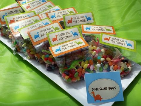 Loving these dinosaur egg party favors!  See more party ideas at CatchMyParty.com!  #partyideas #dinosaur Ice Age 1, Dinosaur Birthday Party Ideas, Egg Party, Dinosaur Egg, Dinosaur Themed Birthday Party, Dino Birthday Party, Dinosaur Theme Party, Dinosaur Eggs, Dino Birthday