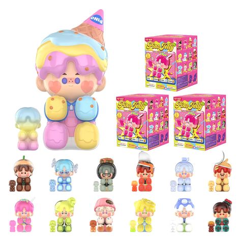 PRICES MAY VARY. POP MART PINO JELLY Taste ＆ Personality Quiz Figures: Box toys are collectibles that come in a sealed box, with the content unknown to buyers until they open it. This collection contains 12 regular figures, and 2 hidden edition (Expired Loneliness, You are Special). Random Design: Each blind bag is randomly arranged. You may get the hidden edition in any single box with a probability of 1/72 (Expired Loneliness), and 1/144 (You are Special). So if you get it, congratulations, yo Pop Mart Pino Jelly, Blind Box Toys, Blind Box Figures, Bright Tattoos, Art Toys Design, Box Toys, Design Box, Pop Mart, Blind Bag